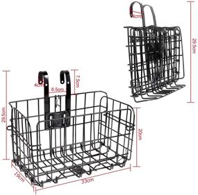 img 3 attached to 🚲 Detachable Front Bicycle Basket with Folding Rear Bike Basket, Rust-Proof Wire Mesh, Mountain Bike Frame Basket, Fold-Up Bike Cargo Rack