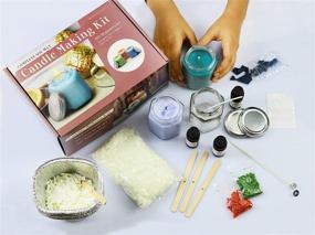 img 1 attached to Complete Soy Wax Candle Making Kit - DIY Beginners Set with Premium Essential Oils, Jars, Color Dye Chips, Wax Melting Pot, and More - Make 3 Candles with Ease