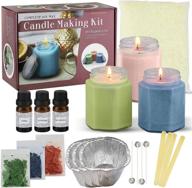 complete soy wax candle making kit - diy beginners set with premium essential oils, jars, color dye chips, wax melting pot, and more - make 3 candles with ease logo