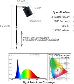 img 3 attached to 🐠 Hiro Aquatics LED Aquarium Light: Full Spectrum COB LED Spotlight for Planted Aquariums, Small Tanks, Wabikusa, Terrariums, Paludariums