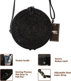 img 2 attached to 👜 Vintage Crossbody Rattan Bag for Women - Handbags & Wallets in Hobo Bags by HNCmua