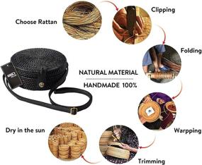 img 1 attached to 👜 Vintage Crossbody Rattan Bag for Women - Handbags & Wallets in Hobo Bags by HNCmua