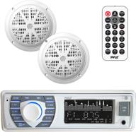 🔊 5.25’’ waterproof marine receiver & speaker kit - in-dash lcd digital stereo with built-in bluetooth & microphone, am fm radio system, 2 waterproof speakers, mp3/usb/sd readers & remote control - pyle plmrkt36wt logo