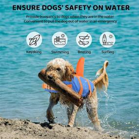 img 1 attached to 🦈 Adjustable Dog Life Jacket by Queenmore - Pet Lifesaver for Swimming, Shark Life Jacket with Rescue Handle - Rip-Stop Safety Vest for Small, Medium, Large Dogs - Enhance SEO