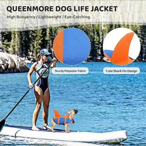 img 3 attached to 🦈 Adjustable Dog Life Jacket by Queenmore - Pet Lifesaver for Swimming, Shark Life Jacket with Rescue Handle - Rip-Stop Safety Vest for Small, Medium, Large Dogs - Enhance SEO