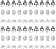 🕷️ 60 pieces silver skull and spider nail charms with rhinestones - vintage 3d spider, alloy skeleton hand nail art jewelry for halloween nail tips and cellphone decoration with nail art glitters logo