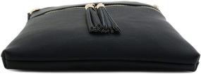 img 1 attached to Tassel Zip Pocket Crossbody Black Women's Handbags & Wallets for Crossbody Bags