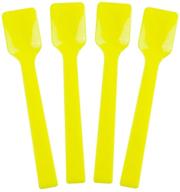 🍨 100 count yellow plastic gelato tasting spoons - mini disposable shovel spoons for sampling yummy desserts, foods & ice cream - frozen dessert supplies + logo