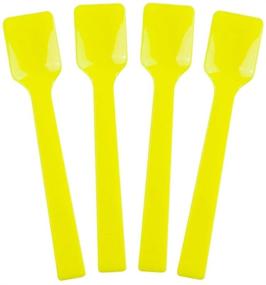 img 4 attached to 🍨 100 Count Yellow Plastic Gelato Tasting Spoons - Mini Disposable Shovel Spoons for Sampling Yummy Desserts, Foods & Ice Cream - Frozen Dessert Supplies +