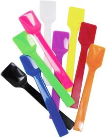 img 1 attached to 🍨 100 Count Yellow Plastic Gelato Tasting Spoons - Mini Disposable Shovel Spoons for Sampling Yummy Desserts, Foods & Ice Cream - Frozen Dessert Supplies +