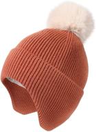 🧣 camptrace winter earflap knitted beanie - stylish boys' hats & caps logo