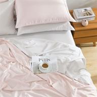 pandatex 400tc queen size bamboo sheets set - breathable cooling bedding, silky soft and deep pocket. blush pink, 100% natural bamboo bed sheets logo