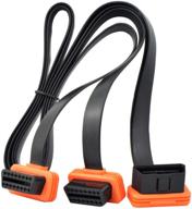 🔌 ollgen 3.3ft obd ii obd2 16 pin ультратонкий низкого профиля 1 мужской разветвитель на 2 женских удлинительный провод диагностический адаптер для автомобиля логотип