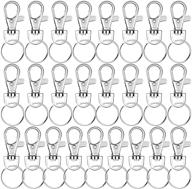 premium 50pcs swivel snap hooks with key rings: versatile metal swivel lanyard snap key chain clip lobster claw clasp for sewing and crafting logo