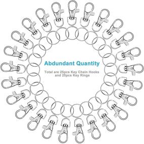 img 3 attached to Premium 50PCS Swivel Snap Hooks with Key Rings: Versatile Metal Swivel Lanyard Snap Key Chain Clip Lobster Claw Clasp for Sewing and Crafting