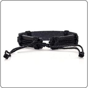img 1 attached to Fusamk Fashion Religious Cross Tag Bangle: Stylish Leather Wristband Rope Link Bracelet for Women