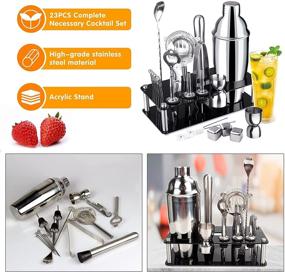 img 1 attached to 🍸 Ultimate 23-Piece Cocktail Shaker Set: Premium Bartender Kit with Acrylic Display Stand - Ideal Man Christmas Gift