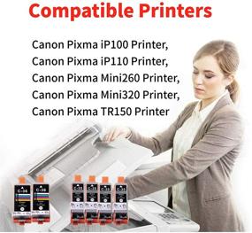 img 2 attached to 🖨️ Canon PGI-35 CLI-36 Ink Cartridge Replacement Set for Canon Pixma iP110 iP100 TR150 Printers (5 Black, 3 Color)