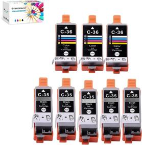 img 4 attached to 🖨️ Canon PGI-35 CLI-36 Ink Cartridge Replacement Set for Canon Pixma iP110 iP100 TR150 Printers (5 Black, 3 Color)