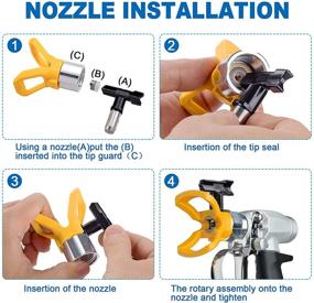 img 1 attached to 🎨 PAGOW 4pcs Reversible Airless Paint Sprayer Nozzle Tips - Ideal for Homes, Buildings, Gardens, and Decks