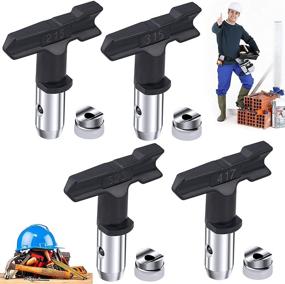 img 4 attached to 🎨 PAGOW 4pcs Reversible Airless Paint Sprayer Nozzle Tips - Ideal for Homes, Buildings, Gardens, and Decks