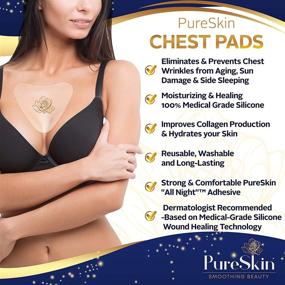 img 2 attached to 💆 PureSkin Chest Wrinkle Pads: 3-Pack Silicone Patches for Anti-Aging Chest Wrinkles - Sleeping Reusable Solution for Decollete Wrinkles