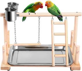 img 3 attached to SAWMONG Playground Playstand Cockatiels Parakeets