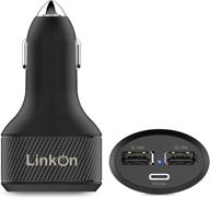 🔌 linkon 84w usb c car charger with 60w pd3.0 and 18w qc3.0 ports - compatible with macbook, dell xps, google chromebook, acer, asus, xiaomi, huawei, fcp, scp, apple iphone, ipad logo