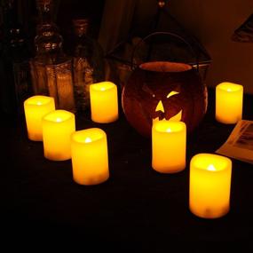 img 3 attached to 🕯️ 10-Pack Flameless LED Votive Candles with Remote and Timer – Realistic Flickering, Battery-Operated Set for Black Friday, Christmas, New Year, Wedding, Party Decorations – Batteries Included