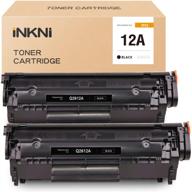 2-pack inkni compatible toner cartridge replacement for hp 12a q2612a - compatible with hp 1010, 1020, 3050, 1022, 1018, 3015, 1022n, 3055, 1015, 3030, 3052, 1012, 1022nw, 3020, 3050z, m1319, m1319f printer - black logo