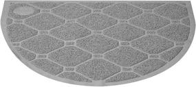 img 3 attached to 🐾 Stop Kitty Tracking with Mind Reader: Waterproof, Easy-to-Clean, Semi Circle Gray Litter Trapping Mat