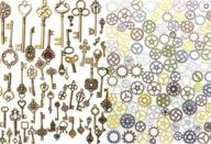 🔑 buytra 137 pack antique bronze vintage skeleton keys and steampunk gears charms set: perfect for jewelry making, crafts & steampunk accessories logo