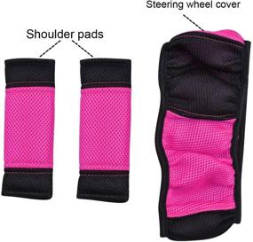 img 2 attached to 🌈 CAR PASS Rainbow Universal Fit Car Seat Cover - 100% Breathable & Airbag Compatible with Composite Sponge Interior (9PCS, Rose Pink)