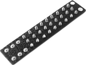 img 1 attached to HZMAN Studded Leather Bracelet Crocodile