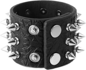 img 2 attached to HZMAN Studded Leather Bracelet Crocodile