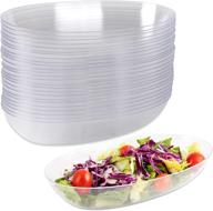 🥗 impressive creations plastic salad bowl 42 oz – pack of 25 heavyweight disposable clear bowl – durable & reusable – ideal party supply & dinnerware – small size logo