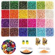 6000pcs 4mm 6/0 glass seed beads kit - gacuyi 24 colors small rainbow pony glass beads bulk with jewelry making findings & tools for diy jewelry making: bracelets, necklaces, earrings logo