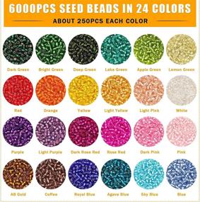 img 3 attached to 6000PCS 4mm 6/0 Glass Seed Beads Kit - Gacuyi 24 Colors Small Rainbow Pony Glass Beads Bulk with Jewelry Making Findings & Tools for DIY Jewelry Making: Bracelets, Necklaces, Earrings