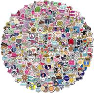 colorful vinyl sticker pack - 300pcs bulk for hydroflask, laptop, skateboard, phone, water bottle - waterproof, cute vsco aesthetic decals for teens, adults, kids - kawaii stickers for girls logo