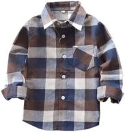 👧 tortor 1bacha kid girl boy long sleeve plaid flannel shirt with button-down design logo