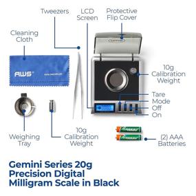 img 3 attached to 📈 American Weigh Scale Gemini Series Milligram Scale - Silver 20g x 0.001g (GEMINI-20) (Black) - High-Precision Digital Weighing for Accurate Measurements