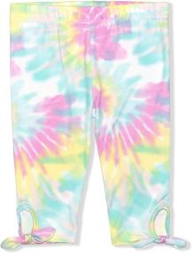 img 3 attached to 🌈 Young Hearts Girl's 2-Pack Legging Pant Set with Solid, Glitter, Rib Tie Dye, or Floral Design incl. Hair Bow Scrunchie