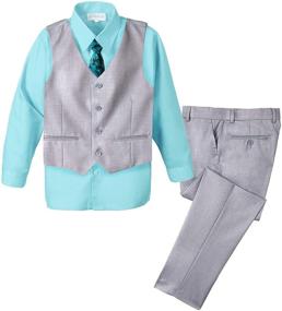 img 4 attached to 👔 Boys' Formal Attire: Spring Notion 4 Piece Black Clothing Set