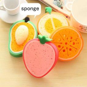 img 2 attached to 4pcs Cute Fruit Shaped Bath Brushes Sponges Scrubbers for Kids - ROSENICE Bathing Tools