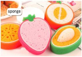 img 3 attached to 4pcs Cute Fruit Shaped Bath Brushes Sponges Scrubbers for Kids - ROSENICE Bathing Tools