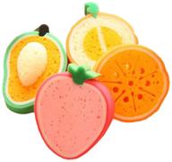 4pcs cute fruit shaped bath brushes sponges scrubbers for kids - rosenice bathing tools logo