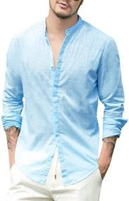 img 4 attached to 👕 Regular XX Large Men's Clothing and Shirts - Taoliyuan Sleeve Mandarin