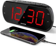 🕰️ anjank 7" large led display digital radio alarm clock: easy-to-read, 6 level dimmer, usb charger, fm radio with sleep timer - adjustable volume - battery backup - snooze - alarm clocks for bedroom, bedside, desk logo