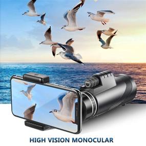 img 1 attached to Compact 40×60 Handheld Telescope with High Power Zoom, BAK4 Prism for Bird Watching, Wildlife Traveling, Concerts, Sports Games - includes Holder, Tripod Clip