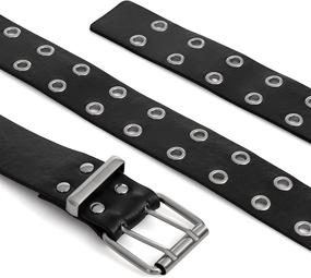 img 3 attached to 👖 Skeleteen Double Grommet Punk Belt: Stylish Men's Accessory for Belts